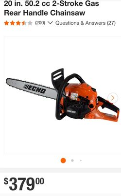 Brand New 50.2 CC Echo Professional Chainsaw, 20"