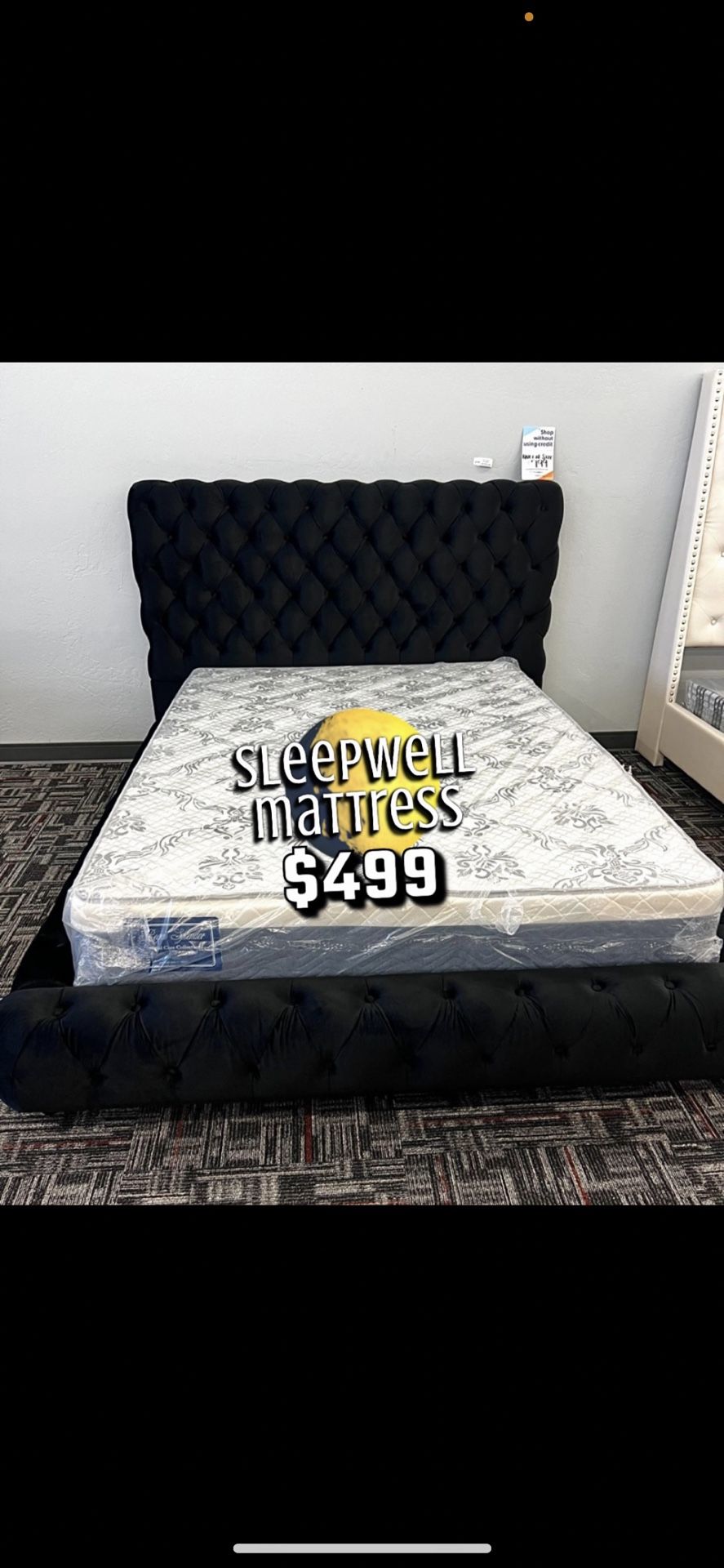 Queen Size Bed Frame With Pillow Top Mattress Included
