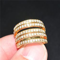 "Trendy Zircon Multi Layer Stackable Luxury Ring for Women, VP1644
 