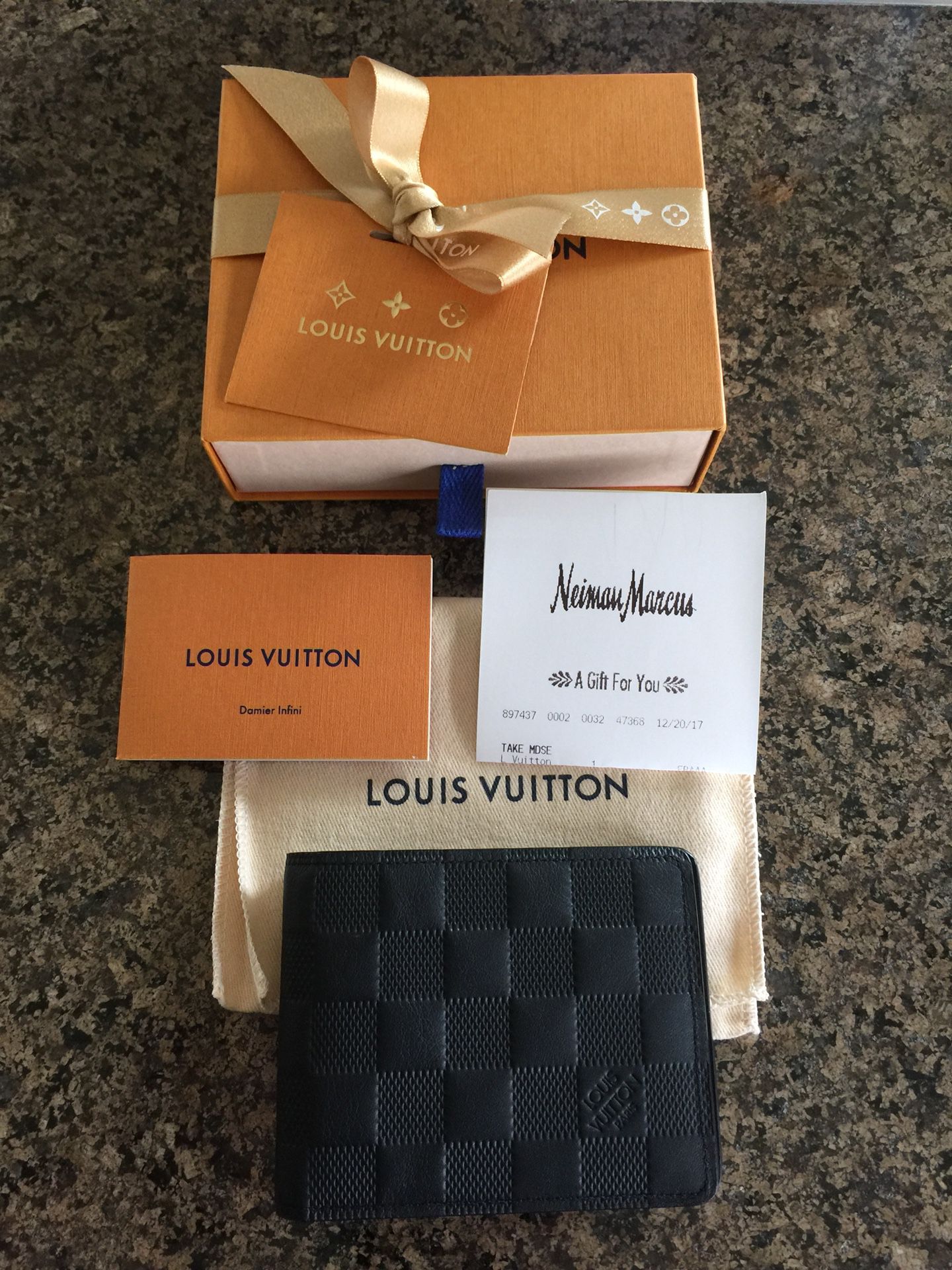 Pre-owned Louis Vuitton Slender Wallet Damier Infini Black
