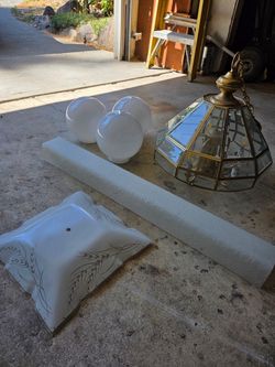 Vintage light fixtures, and chandelier