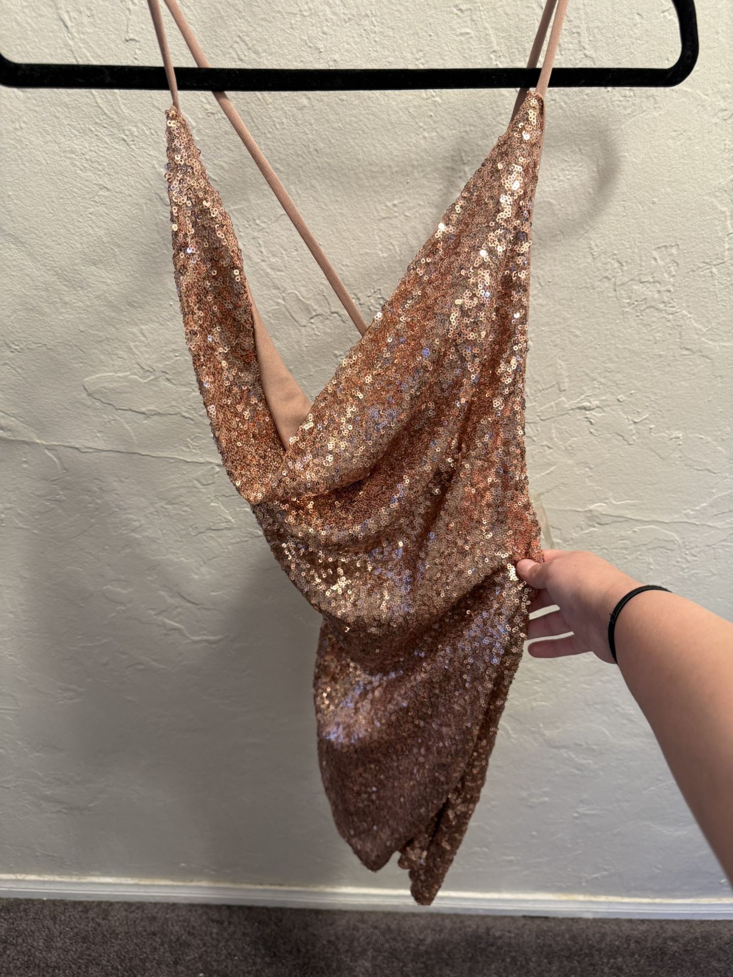 Sparkly Windsor Short Rose Gold Dress