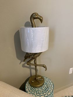 Gold And White Flamingo Light