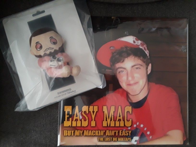 Mac Miller Vinyl Record And Collectable Plush Toy. Hip hop Rap Records Turntable Dj Cassette tape Taped Cassettes Action figure Tyler The Creator