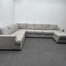 Oversized Tranquility Light Beige Extended Sectional Sofa. Made in USA. We deliver & setup. 
