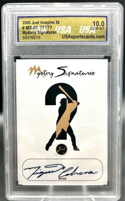 Miguel Cabrera 2000 Just Imagine 2k #MS-01 Mystery Signatures Auto Gem Mint 10