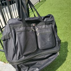 Soft Large Canvas Luggage On Casters With Compartments  30" X 25" X 12"