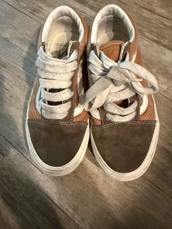 Vans Old Skool Skate Shoes (Brown/Multi, Youth US  Youth 4 / Women's 5.5