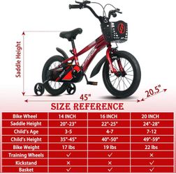 😀 Kids Bike, 16  Inch Kids' Bicycles with Training Wheels/Kickstand for Boys and Girls Ages 3-12 Years, Sports Bicycle for Kids, Easy Assembly, clear