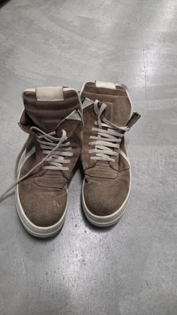 Rick Owens Geobasket High Top Sneakers - Brown Suede