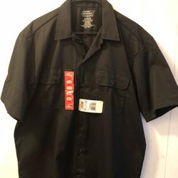 Black Color Short Sleeve Dickies Work Shirt Size Large New 