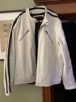 STREET LEGAL WHITE LEATHER JACKET XXL