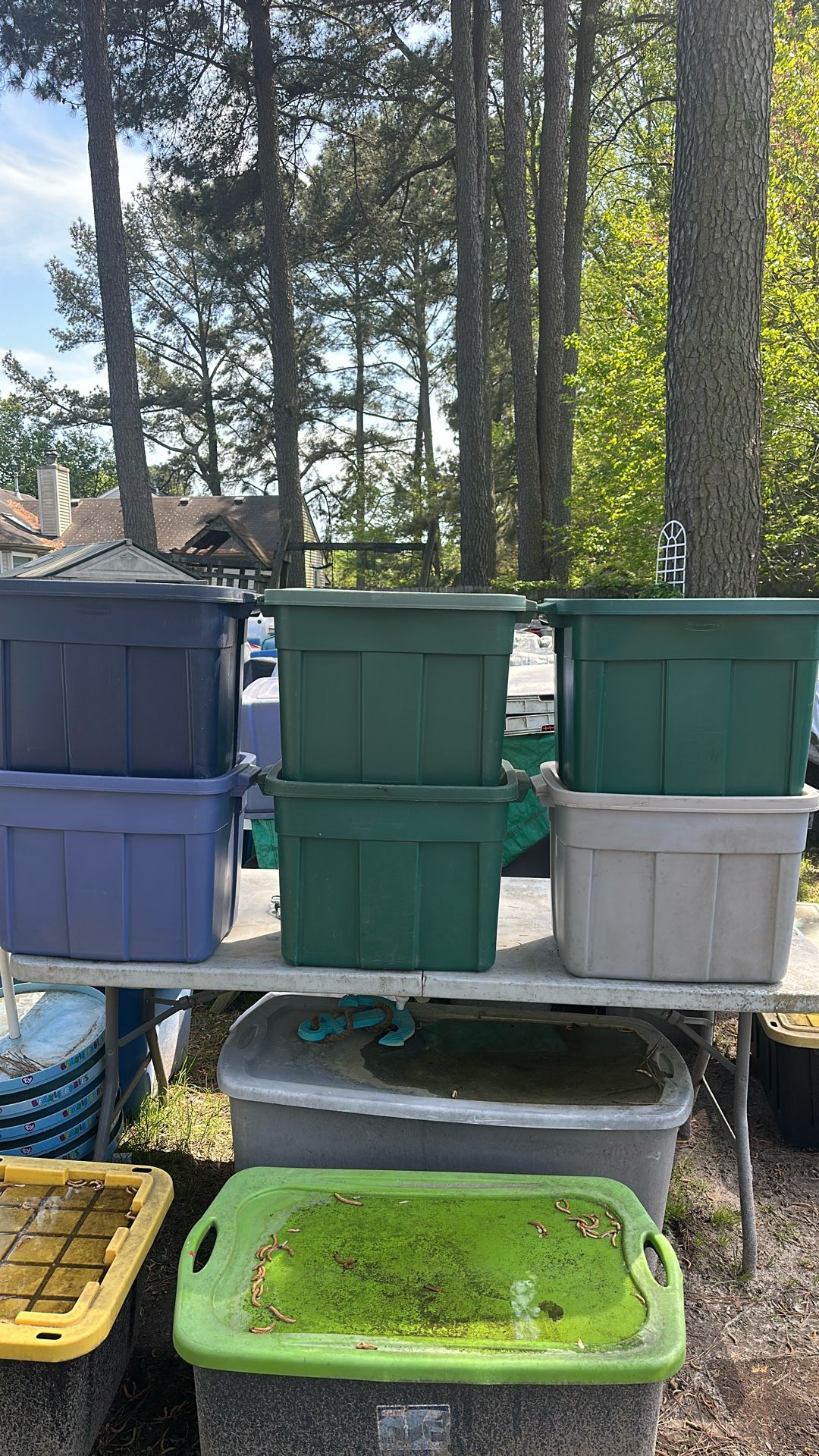 6 Rubbermade Storage Containers With lids