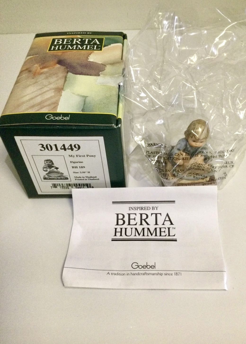 Vintage New Berta Hummel My First Pony By Goebel Figurine