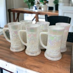Vintage Milk Glass Mugs 
