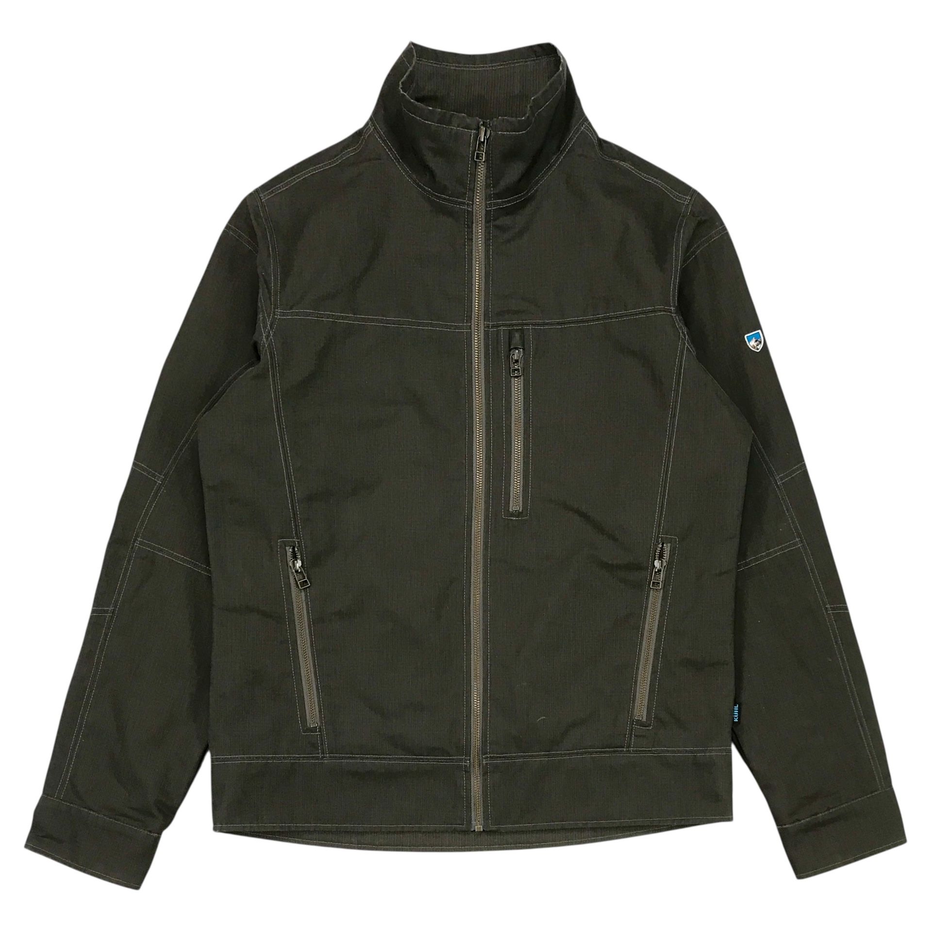 Kuhl Burr Jacket Mens Small S Fleece Lined Patina Green Bomber Outdoor Full Zip