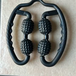 4 Wheels Foam Roller Muscle Massager for Leg Neck Hand Arm,Trigger Point Muscle Relax Massager Indoor Sports Yoga Bodybuilding Equipment (Black)