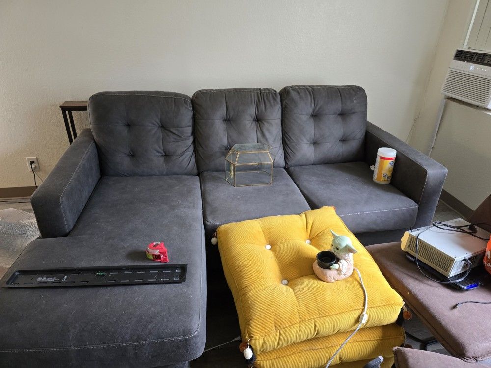 Bench craft Dark Grey Sofa With Chaise