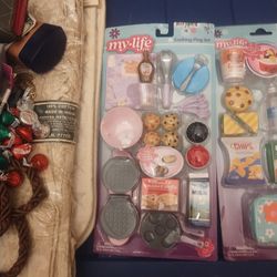 Brand new my life as doll accessories cooking playset school lunch place set traveling playset 10 bucks each pretend doll accessories for all three $3