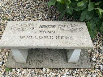 NASCAR Fans Welcome Here Concrete Bench
