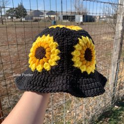 Handmade Sunflower Bucket Hat