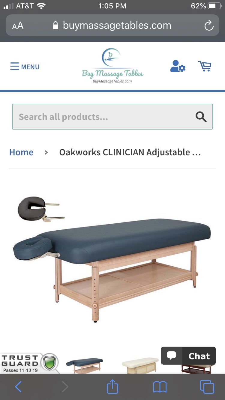 Oak works clinician massage tables