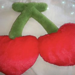 Large Plushy Heart Shape Cherries (obo)