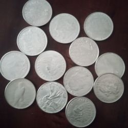 13 One Dollar Silver