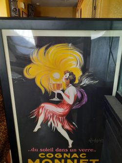 Vintage Framed Art Work Cappelli Original Monet Cognac