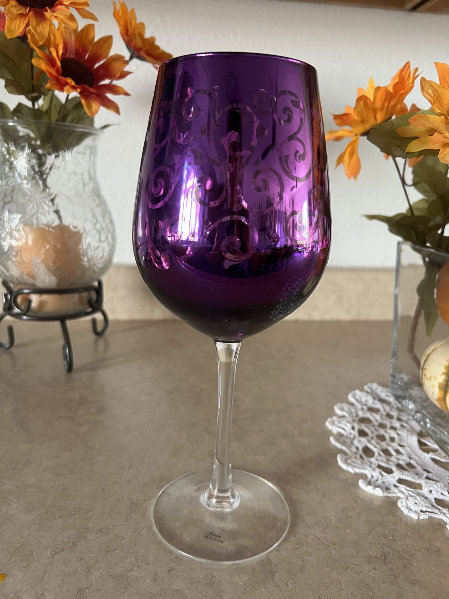 Royal Purple Wine Goblet