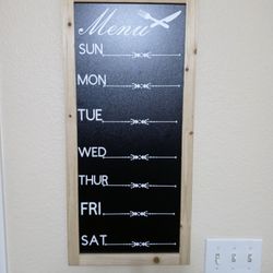 Hand crafted menu board
