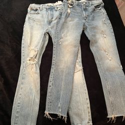 2 Pairs Size 0 Skinny High Rise Jeans 