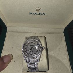 41mm Iced Out Rolex  With 20 Carat Diamonds 