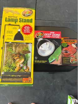 Reptile lamp stand and lamp set