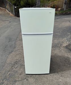 Refrigerator 10 cubics taller household 2 door mini fridge freezer used in office break room (free local delivery)