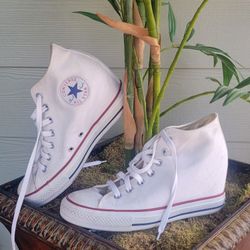 Converse - White With Wedge Heel