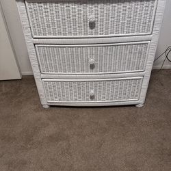 White Wicker Dresser