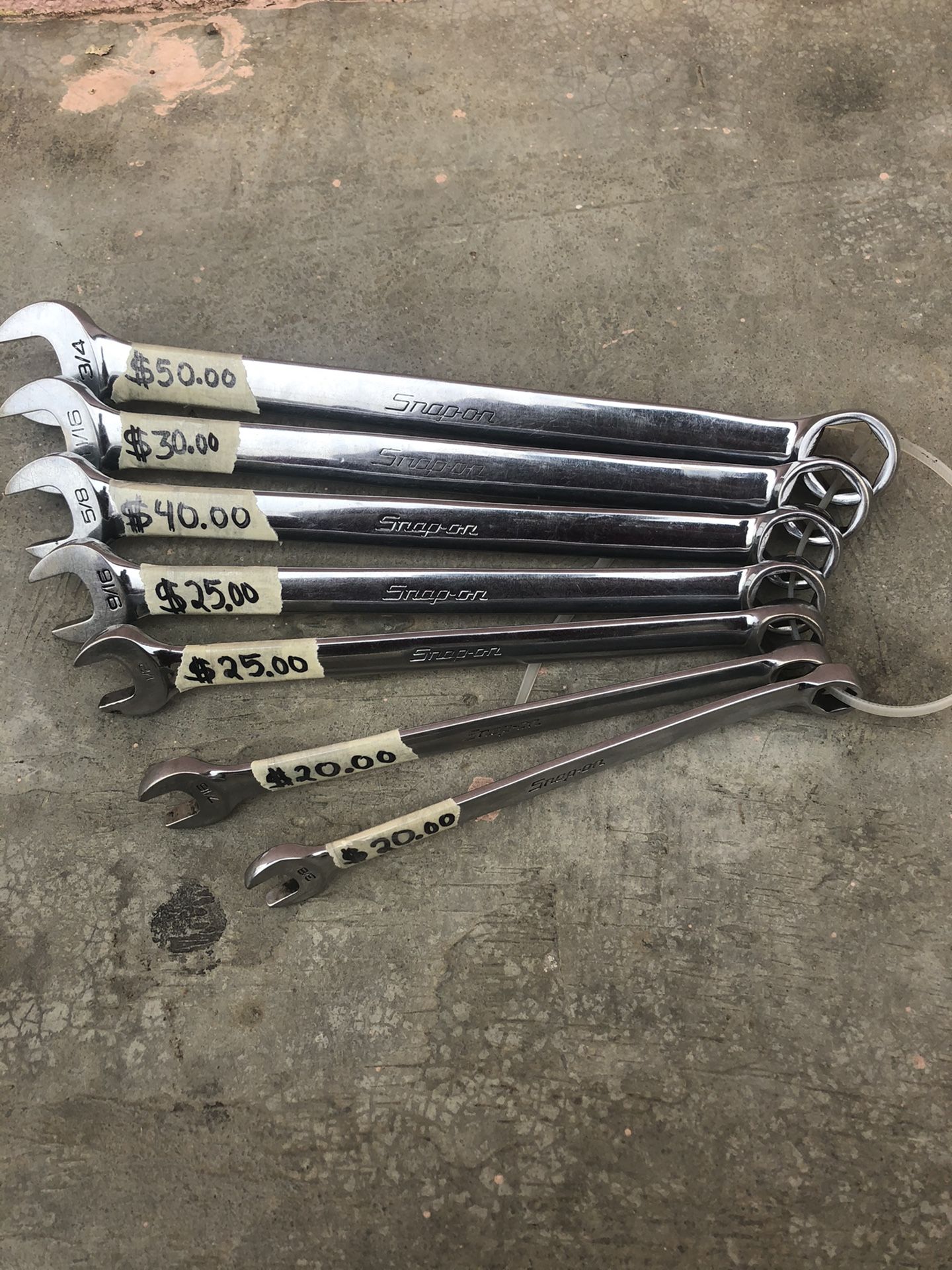 Snap-On 6 Point Sae Wrenches 3/8-3/4