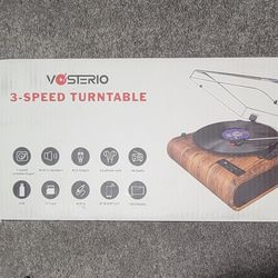 Vosterio 3-Speed Bluetooth Turntable
