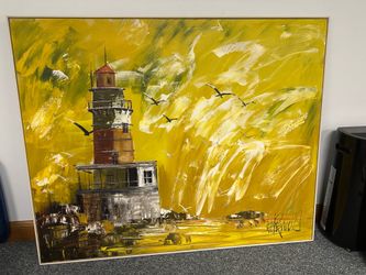 Lee Reynolds print ”Lighthouse at dusk”