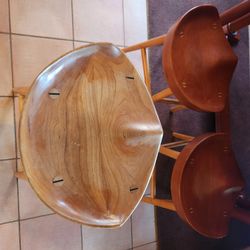 Teak Wood "Milking" Stools 