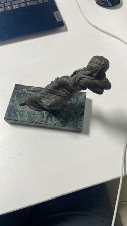 Bronze Figurine Sculpture on Marble Base