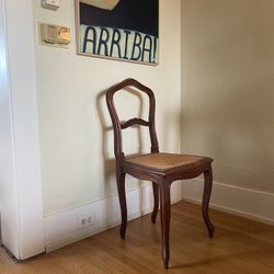 Antique Mahogany Side Chair with Cane Seating
