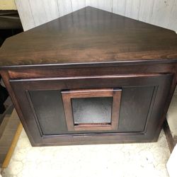 Corner Cat Litter Box - Wood -30x24x22 -$70