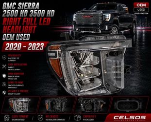 GMC SIERRA 2500 HD 3500 HD RIGHT FULL LED HEADLIGHT 2020  -  2023