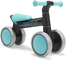 TEENRUN Baby Balance Bike with 4 Wheels, Perfect for 12-36 Month Toddlers, Ideal First Birthday Gift for Boys and Girls