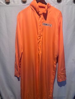 Adult XLarge Orange Inmate Prisoner Halloween Costume Jumpsuit