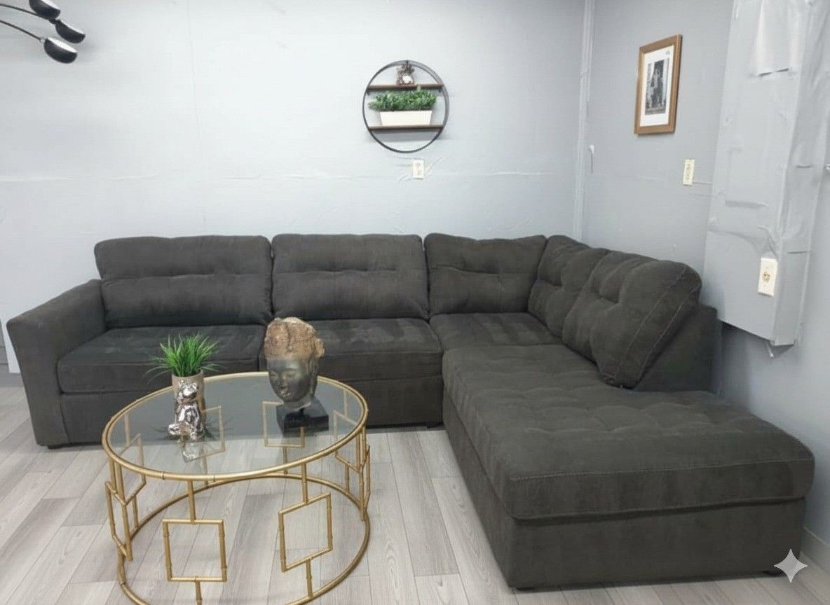 Grey Sectional Free Delivery Deep Cleaned