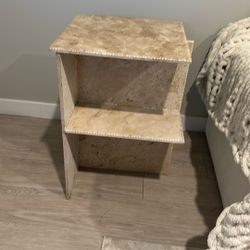 Travertine Side Table
