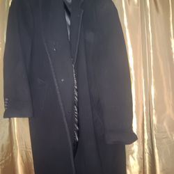 Black COAT MENS WOOL BLEND XL